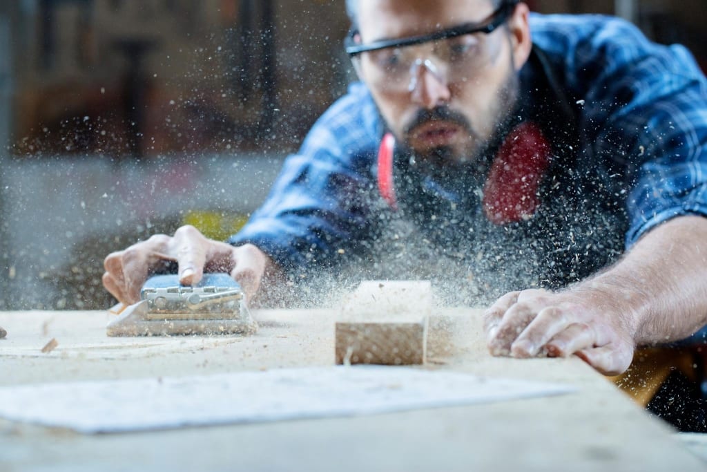 Man working at carpentry 