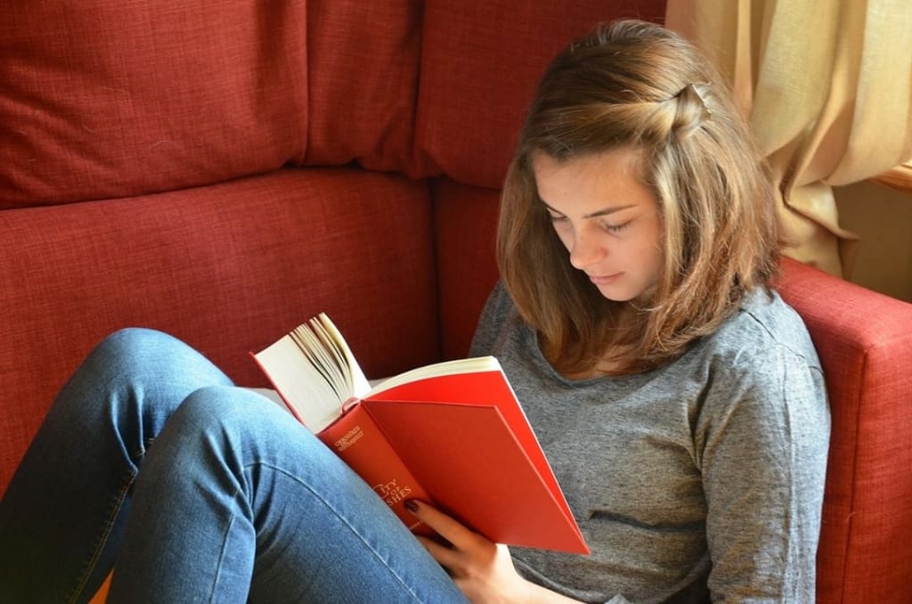 Girl reading book