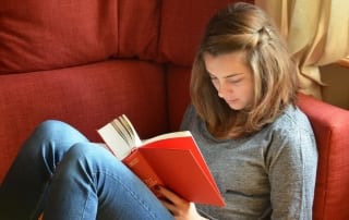 Girl reading book